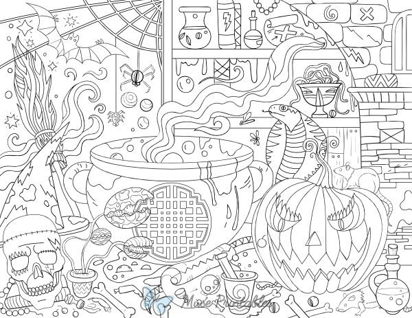 Halloween Adult Coloring Page