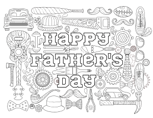 Happy Father's Day Adult Coloring Page