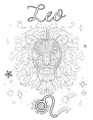 Leo Adult Coloring Page