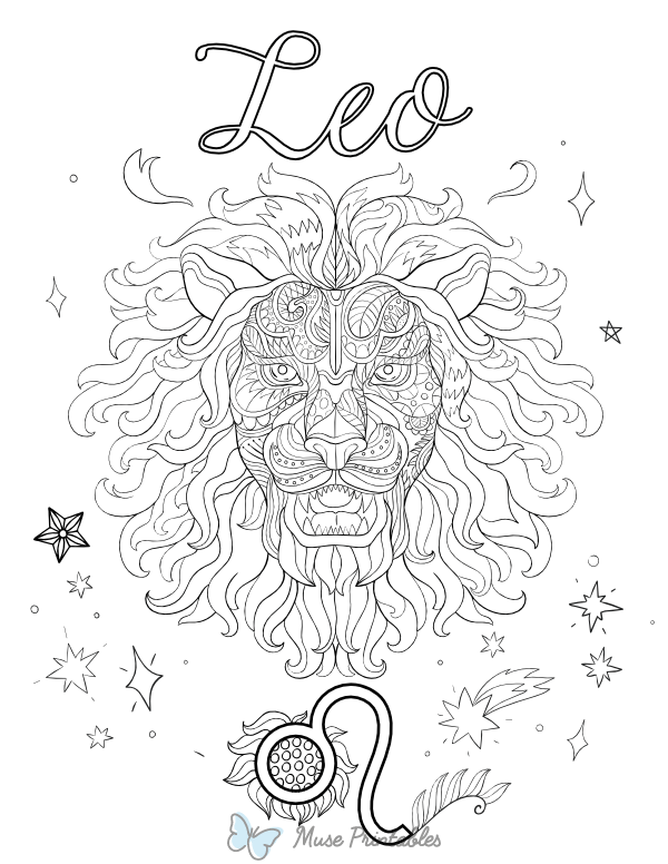 Leo Adult Coloring Page