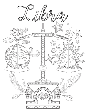 Libra Adult Coloring Page