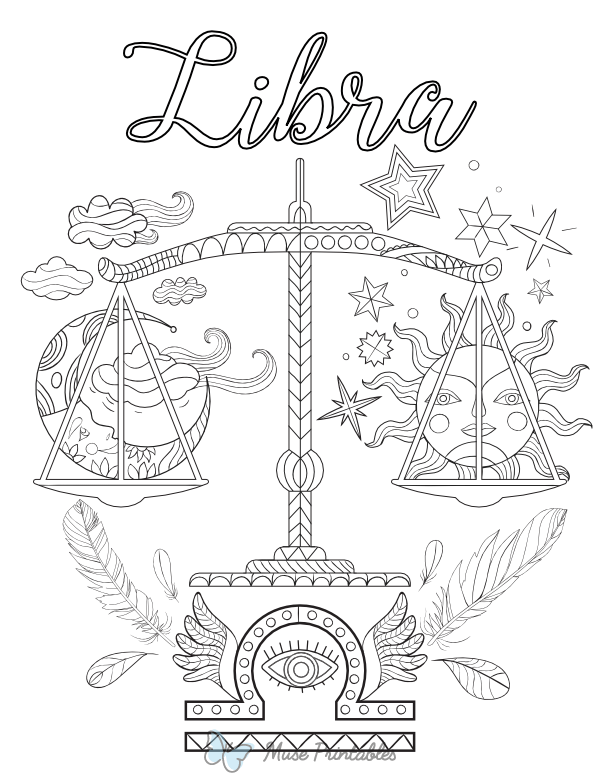 Libra Adult Coloring Page