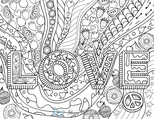 Love Adult Coloring Page