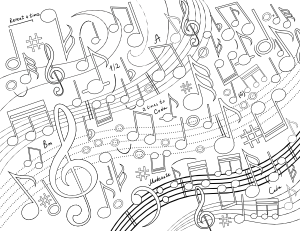 Music Swirl Adult Coloring Page