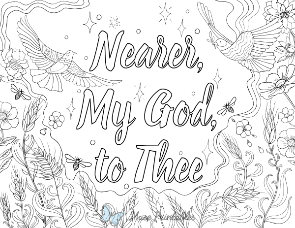 Nearer, My God, to Thee Adult Coloring Page