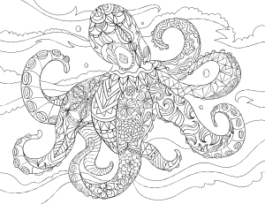 Octopus Adult Coloring Page