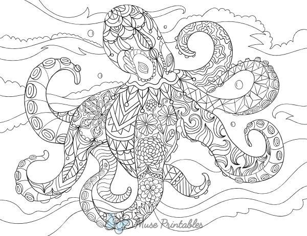 Octopus Adult Coloring Page