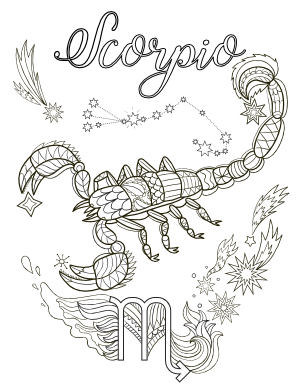 Scorpio Adult Coloring Page