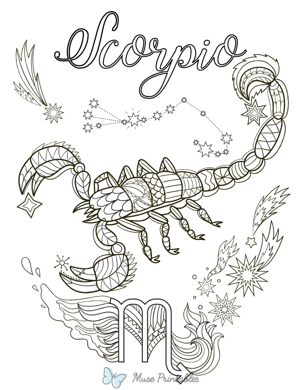 Scorpio Adult Coloring Page