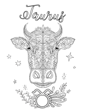 Taurus Adult Coloring Page