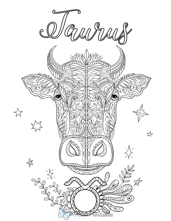 Taurus Adult Coloring Page