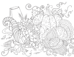 Thanksgiving Adult Coloring Page