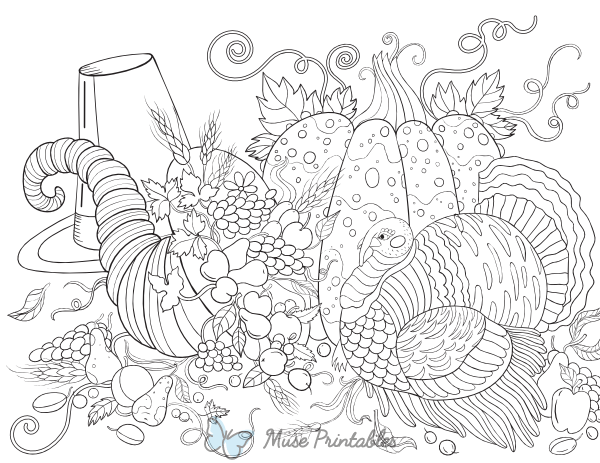 Thanksgiving Adult Coloring Page