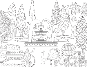 Victorian Garden Adult Coloring Page