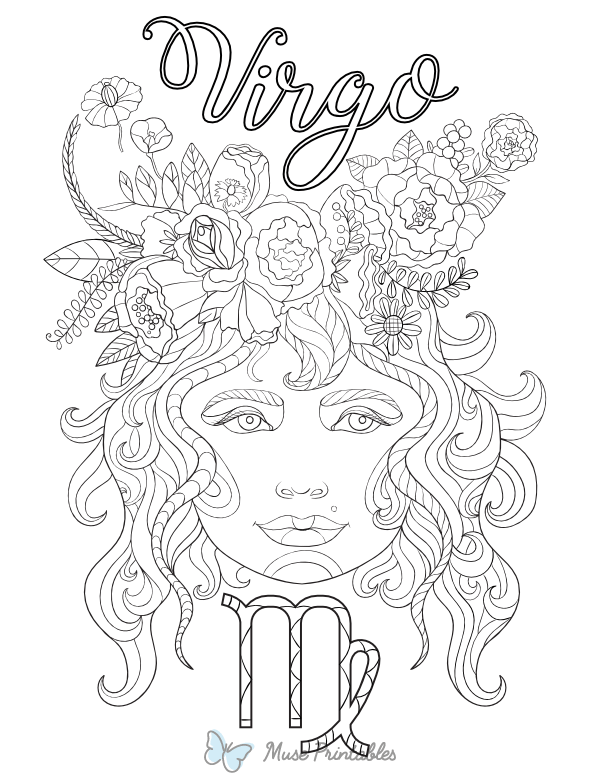 Virgo Adult Coloring Page