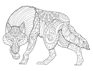 Wolf Adult Coloring Page