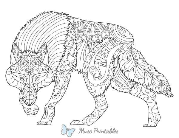 Wolf Adult Coloring Page