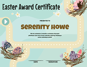 Easter Award Certificate Template