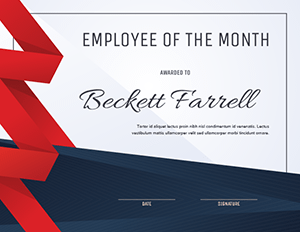 Employee Of The Month Award Certificate Template