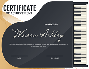 Grand Piano Award Certificate Template