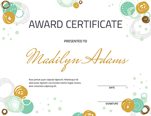 Green and Gold Polka Dot Award Certificate Template