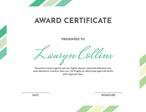 Green Minimalist Award Certificate Template