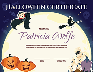 Halloween Award Certificate Template