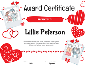 Love Award Certificate Template