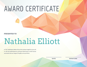 Pastel Polygon Award Certificate Template