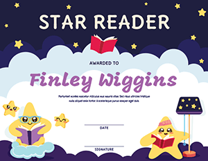 Star Reader Award Certificate Template