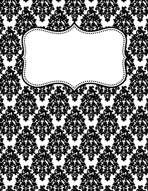 Black and White Damask Binder Cover