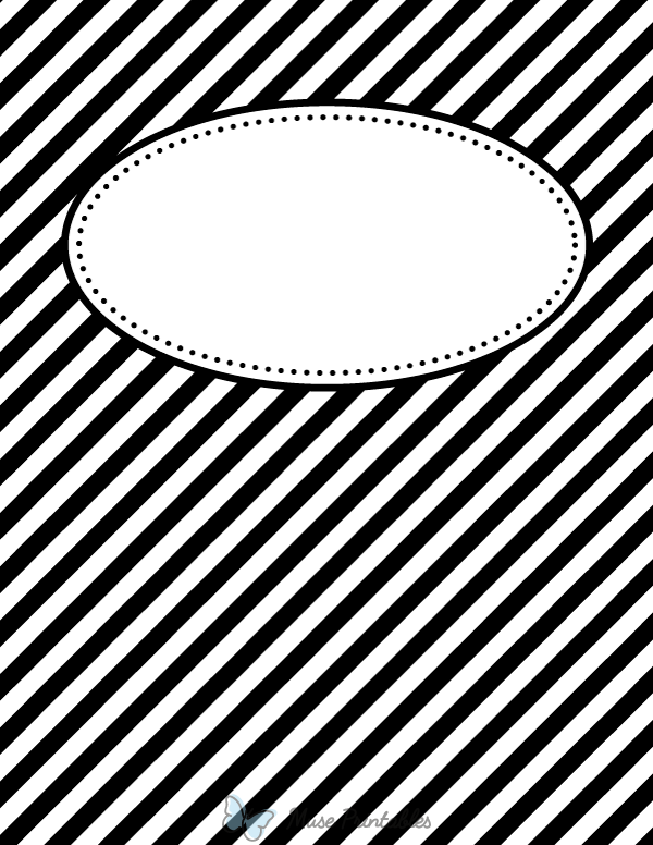 Black and White Diagonal Stripe Binder Cover