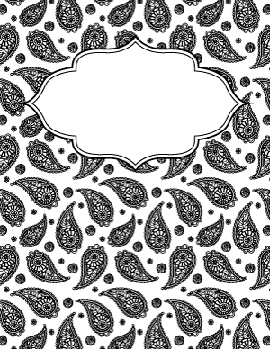 Black and White Paisley Binder Cover