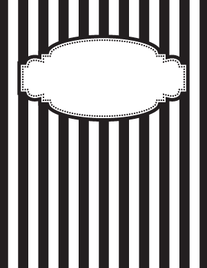 Black and White Striped Binder Cover