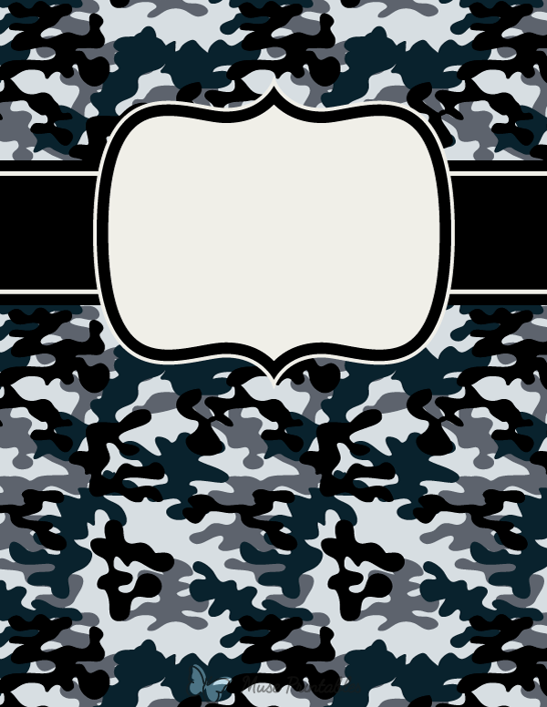 Black Camouflage Binder Cover