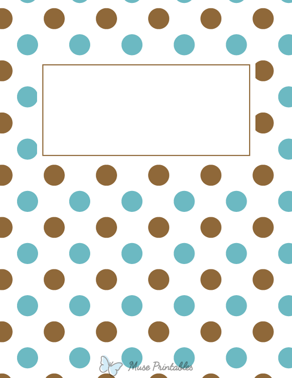 Blue and Brown Polka Dot Binder Cover