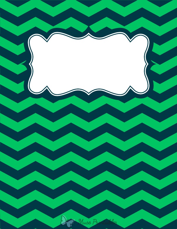 Blue and Green Chevron Binder Cover