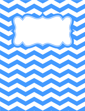 Blue and White Chevron Binder Cover
