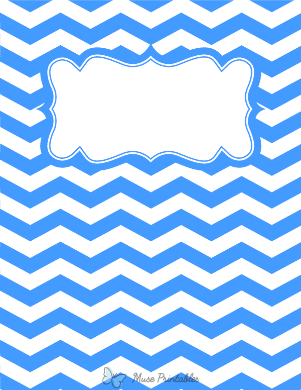Blue and White Chevron Binder Cover