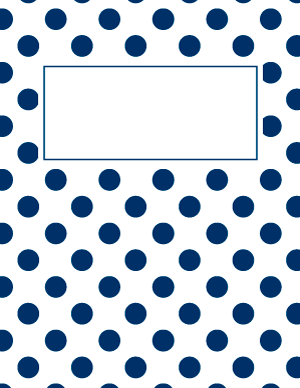 Blue and White Polka Dot Binder Cover