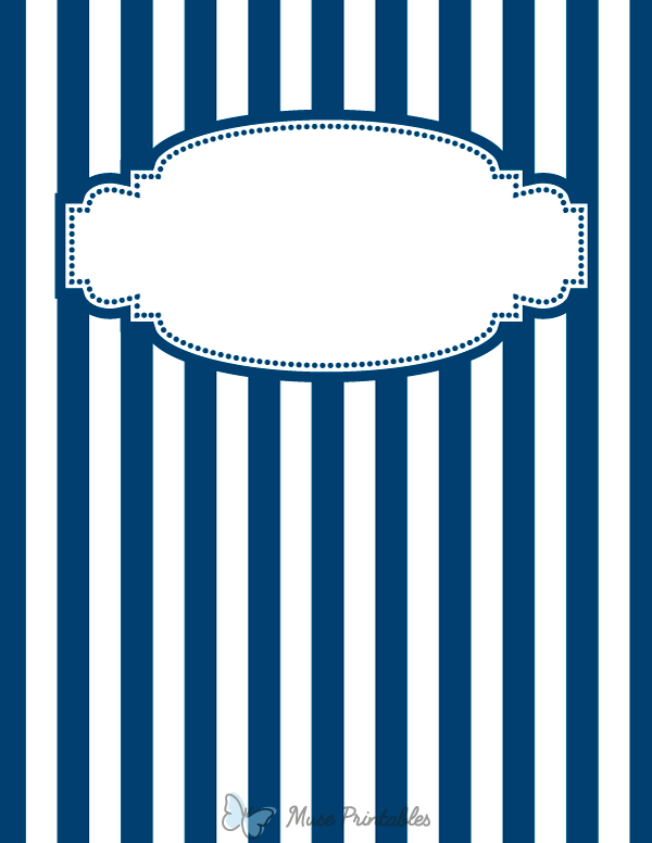 Blue and White Striped Binder Cover