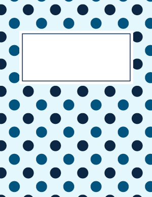 Blue Polka Dot Binder Cover