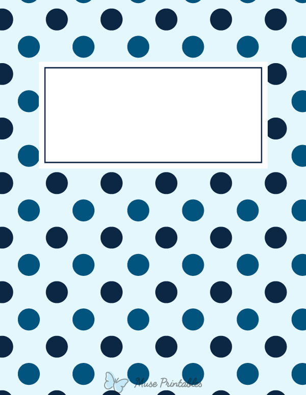 Blue Polka Dot Binder Cover