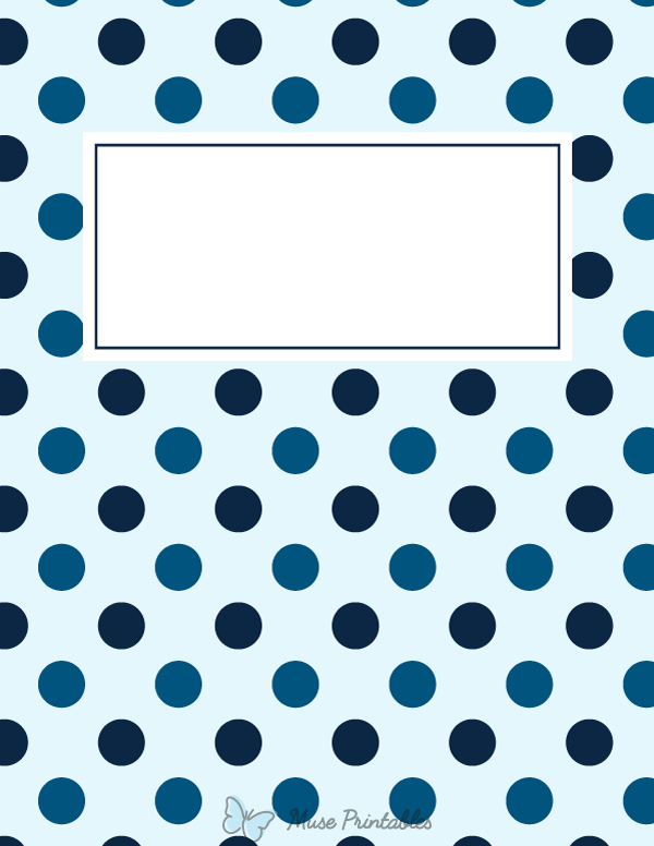 Printable Blue Polka Dot Binder Cover