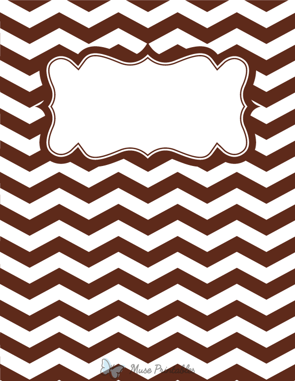 Brown and White Chevron Binder Cover