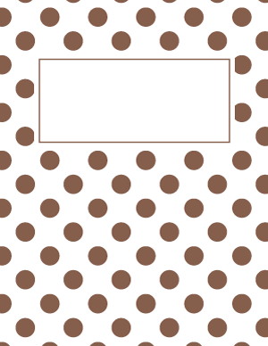 Brown and White Polka Dot Binder Cover