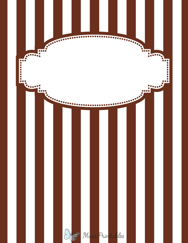 Brown and White Striped Binder Cover