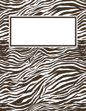 Brown and White Zebra Print Binder Cover