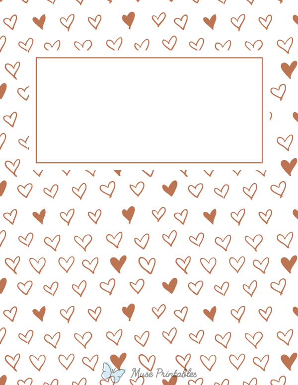 Brown Heart Binder Cover