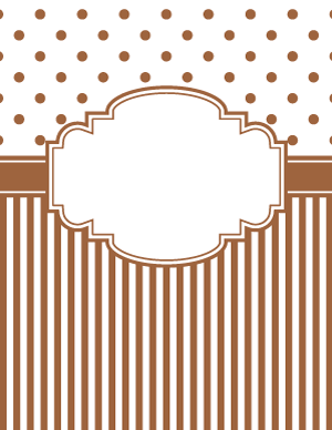 Brown Polka Dot and Stripe Binder Cover